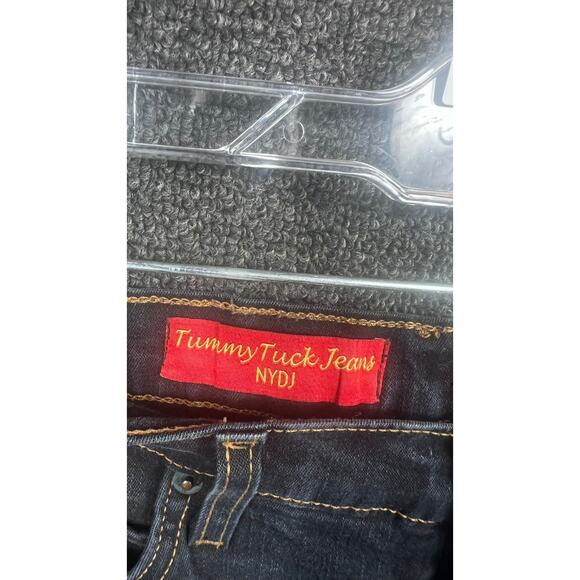 NYDJ Tummy Tuck Straight Jeans Cotton Womens Size 12 Black Denim Mid Rise - Picture 3 of 12